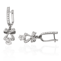 оглядове фото Сережки з білого золота з діамантами бантики Е0470П