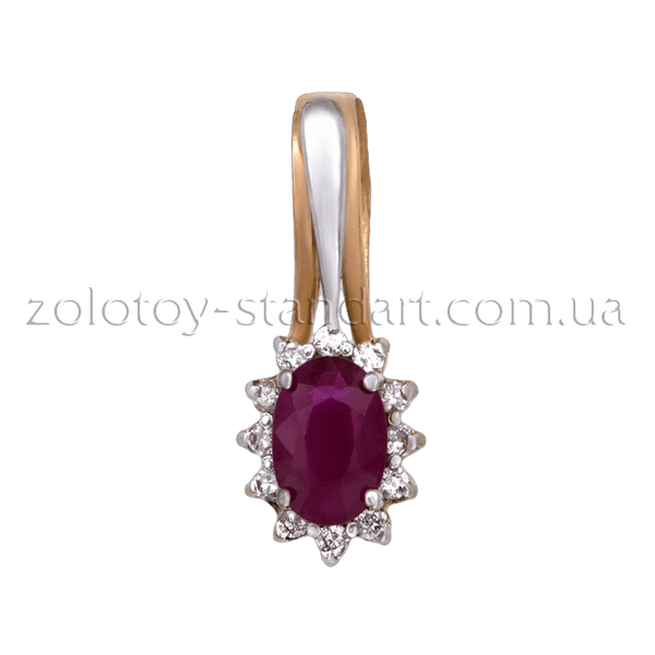 Золотой подвес с рубином и бриллиантами 3892 детальное изображение ювелирного изделия Золотые кулоны с рубином Золотой подвес с рубином и бриллиантами 3892 детальное изображение ювелирного изделия Золотые кулоны с рубином