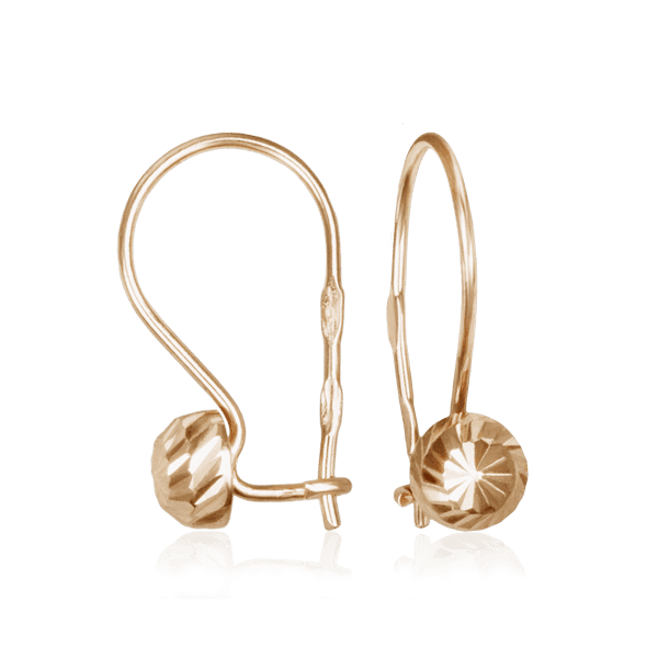 Золотые детские серьги Шарики 024047 детальное изображение ювелирного изделия Серьги без камней