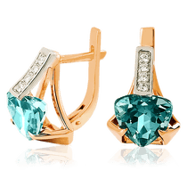 обзорное фото Золотые серьги с топазом 023546 Золотые серьги с топазом обзорное фото Золотые серьги с топазом 023546  Золотые серьги с топазом