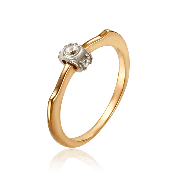 Золотое кольцо для предложения с фианитами 033453 детальное изображение ювелирного изделия Золотые кольца Золотое кольцо для предложения с фианитами 033453 детальное изображение ювелирного изделия Золотые кольца