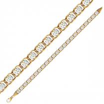 обзорное фото Золотой браслет с фианитами 1,52,0398 Золотые браслеты с цирконием (фианитами) обзорное фото Золотой браслет с фианитами 1,52,0398  Золотые браслеты с цирконием (фианитами)