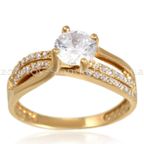 обзорное фото Золотое кольцо 1430  Золотые кольца с фианитом