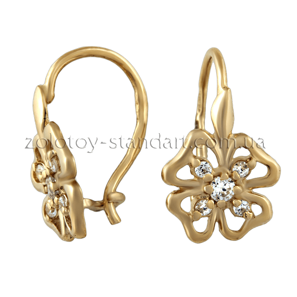 Золотые серьги в виде Цветов 1,3,0443 детальное изображение ювелирного изделия Серьги с камнями Золотые серьги в виде Цветов 1,3,0443 детальное изображение ювелирного изделия Серьги с камнями