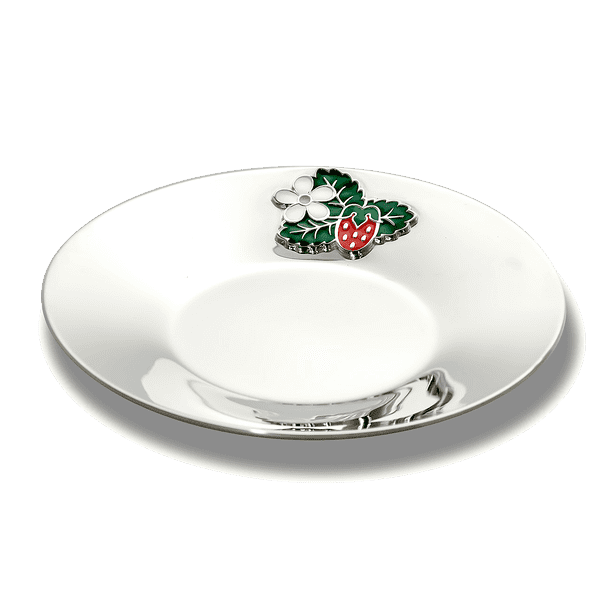 Детское блюдце из серебра Земляника с эмалью 031863 детальное изображение ювелирного изделия Детские тарелки, блюдца из серебра Детское блюдце из серебра Земляника с эмалью 031863 детальное изображение ювелирного изделия Детские тарелки, блюдца из серебра