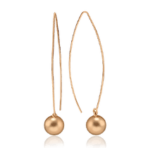 обзорное фото Золотые серьги протяжки Шарик 034278 Золотые серьги обзорное фото Золотые серьги протяжки Шарик 034278  Золотые серьги