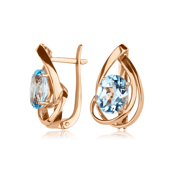 Золоті сережки з топазом 559002 детальне зображення ювелірного виробу