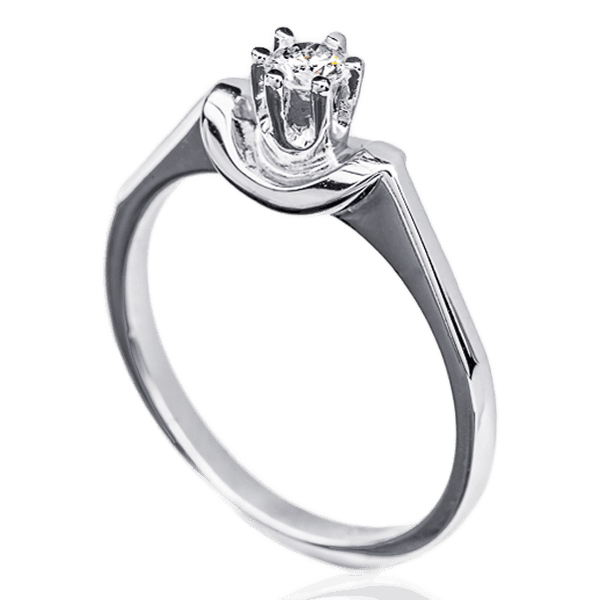 Кольцо из белого золота с бриллиантом 023272 детальное изображение ювелирного изделия Золотые кольца для помолвки с бриллиантом