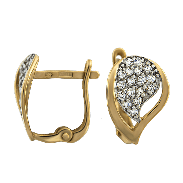 Золотые серьги 420638 детальное изображение ювелирного изделия Золотые серьги с фианитом Золотые серьги 420638 детальное изображение ювелирного изделия Золотые серьги с фианитом