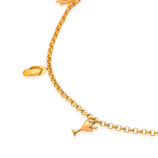 Золотий браслет на ногу Морський стиль  Золотий браслет на ногу Морський стиль