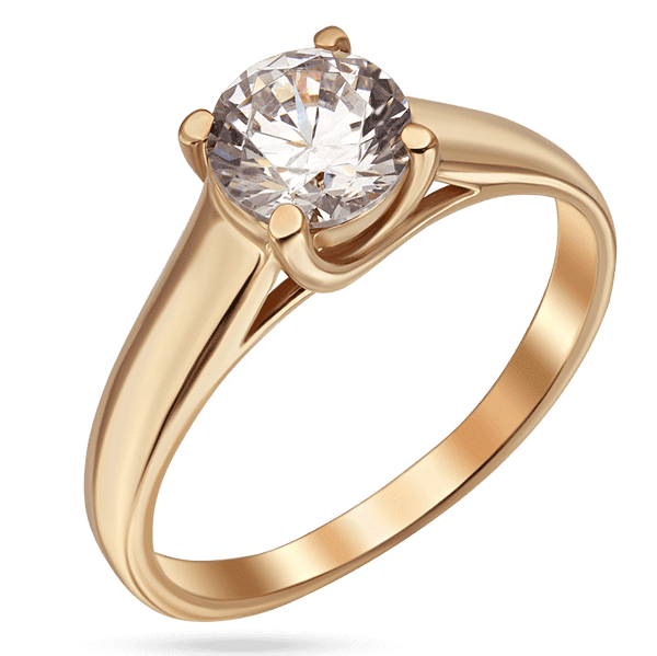 Золота каблучка для заручин з цирконієм 028558 детальне зображення ювелірного виробу