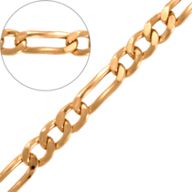 обзорное фото Золотая цепочка Фигаро (Картье) 13110  Золотые цепочки Фигаро (Картье)