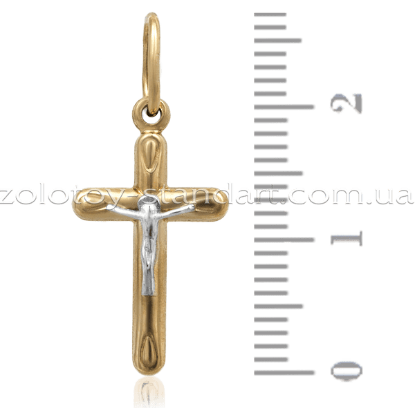 Золотий хрест вставка біле золото 500076 детальне зображення ювелірного виробу