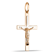 обзорное фото Крестик православный в комбинированном золоте Спаси и Сохрани 038868 Золотые крестики православные обзорное фото Крестик православный в комбинированном золоте Спаси и Сохрани 038868  Золотые крестики православные
