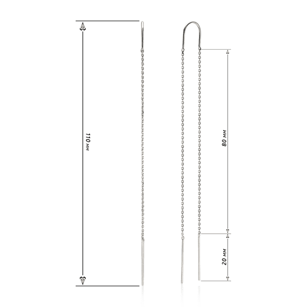 серебряные серьги цепочки фото