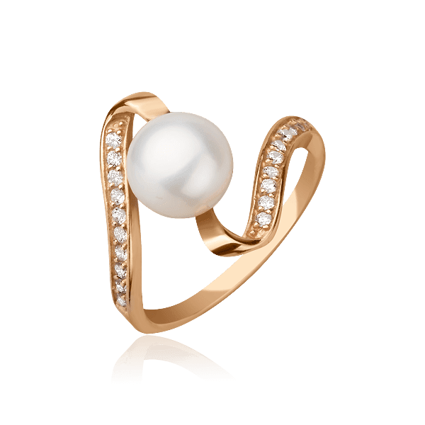 Золоте кільце з перлиною і фіанітами 388321 детальне зображення ювелірного виробу Золоте кільце з перлиною і фіанітами 388321 детальне зображення ювелірного виробу