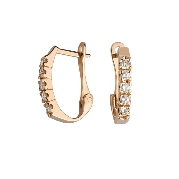 Серьги с бриллиантами в красном золоте 026109 детальное изображение ювелирного изделия Золотые серьги с бриллиантами Серьги с бриллиантами в красном золоте 026109 детальное изображение ювелирного изделия Золотые серьги с бриллиантами