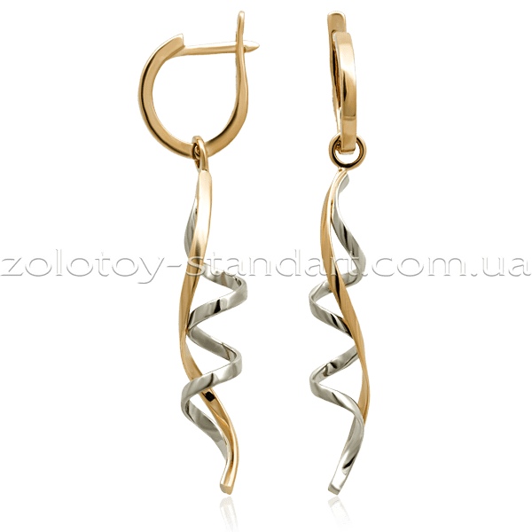 Золотые серьги Волны 543 детальное изображение ювелирного изделия Золотые серьги с английским замком Золотые серьги Волны 543 детальное изображение ювелирного изделия Золотые серьги с английским замком