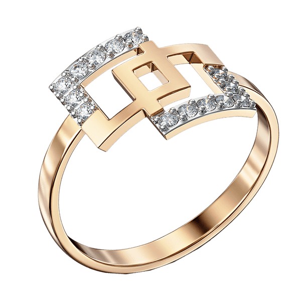 Золотое кольцо с квадратами фианит 040265 детальное изображение ювелирного изделия Золотые кольца с фианитом Золотое кольцо с квадратами фианит 040265 детальное изображение ювелирного изделия Золотые кольца с фианитом