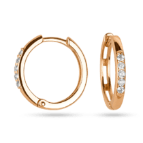 обзорное фото Золотые серьги-конго с фианитами (диаметр 1,2 см) 038051  Золотые серьги с фианитом