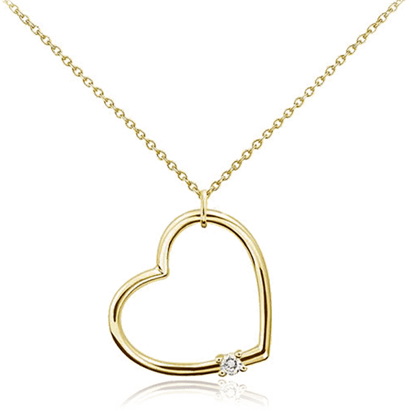 Кулон Сердце с бриллиантом из желтого золота 035764 детальное изображение ювелирного изделия Золотые подвески