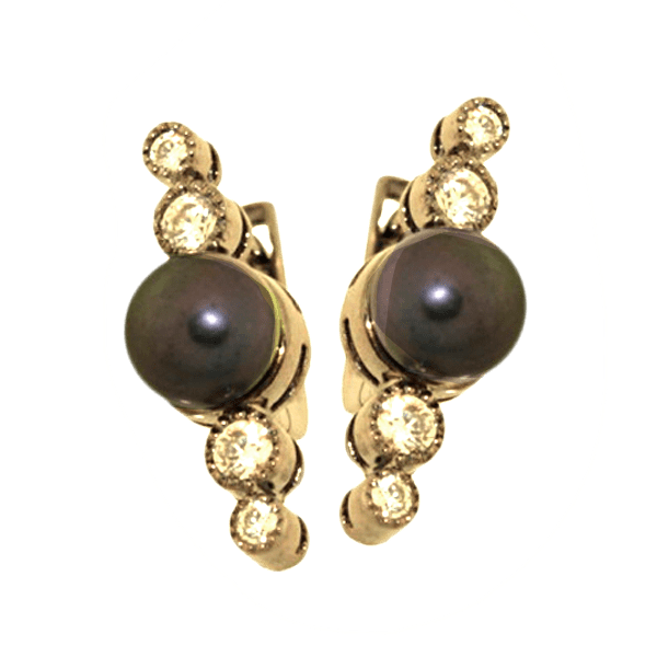 Серьги из желтого золота 420537 детальное изображение ювелирного изделия Золотые серьги с жемчугом Серьги из желтого золота 420537 детальное изображение ювелирного изделия Золотые серьги с жемчугом