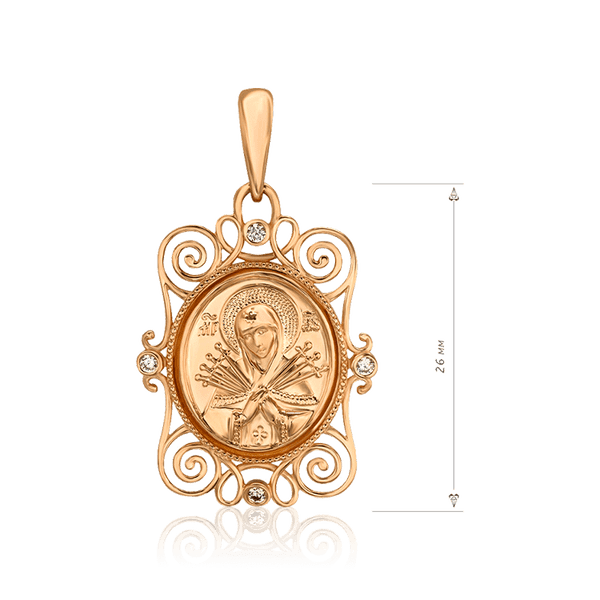 золотая ладанка Семистрельная золотая ладанка Семистрельная