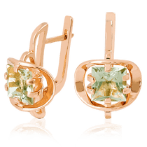 обзорное фото Золотые серьги с кварцем 023524 Золотые серьги с кварцем обзорное фото Золотые серьги с кварцем 023524  Золотые серьги с кварцем