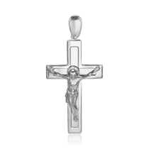 обзорное фото Серебряный крестик с Распятием 036427  Серебряные подвески крестики