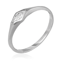 обзорное фото Кольцо из белого золота с бриллиантом 023059  Золотые кольца для помолвки с бриллиантом