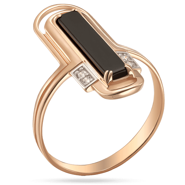 Кольцо с агатом и фианитами в красном золоте 585 пробы 039525 детальное изображение ювелирного изделия Золотые кольца с агатом Кольцо с агатом и фианитами в красном золоте 585 пробы 039525 детальное изображение ювелирного изделия Золотые кольца с агатом