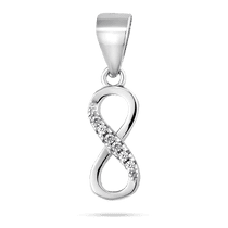 обзорное фото Серебряная подвеска Бесконечность с россыпью фианитов 040085  Серебряные подвески со вставками