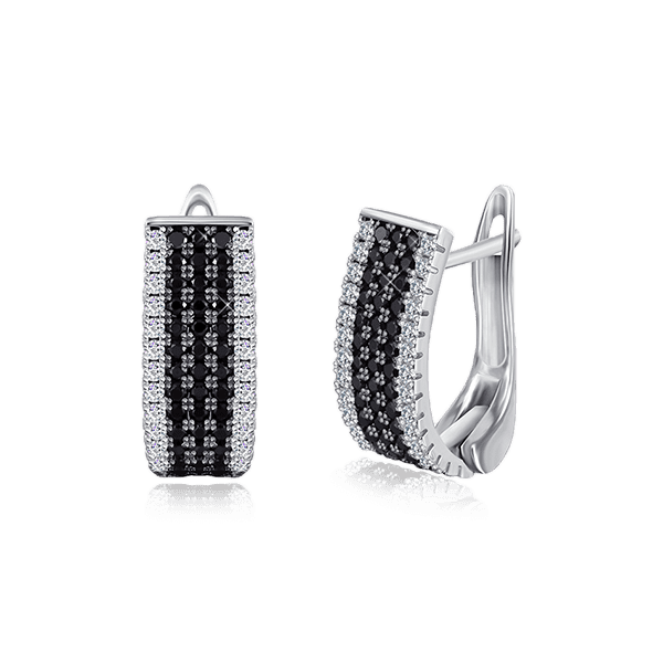 Серебряные серьги с фианитом 026229 детальное изображение ювелирного изделия Серебряные серьги с камнями