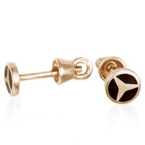 обзорное фото Золотые серьги 500042Е Золотые серьги с эмалью обзорное фото Золотые серьги 500042Е  Золотые серьги с эмалью