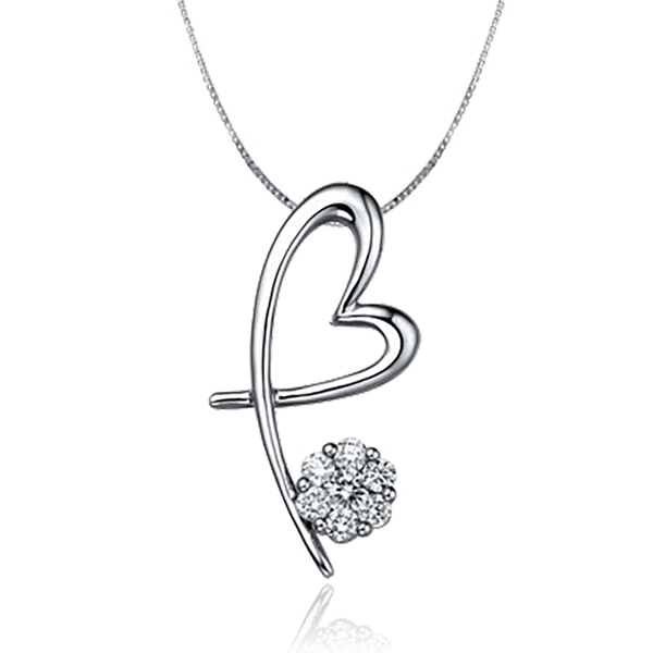 Кулон из белого золота с бриллиантами Сердце 035761 детальное изображение ювелирного изделия Золотые подвески