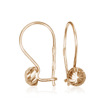 обзорное фото Золотые детские серьги Шарики 024047 Серьги без камней обзорное фото Золотые детские серьги Шарики 024047  Серьги без камней