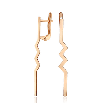 обзорное фото Золотые серьги Ритм с английским замком 034002  Золотые серьги