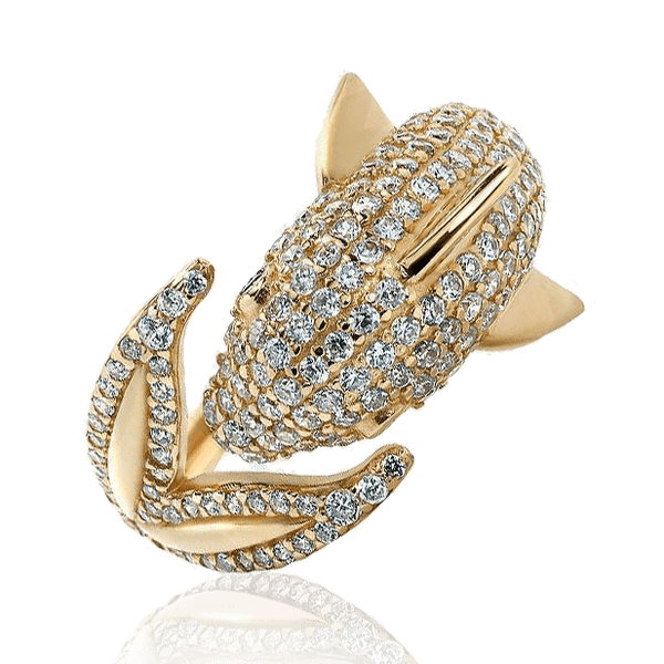 золотое кольцо в виде дельфина золотое кольцо в виде дельфина