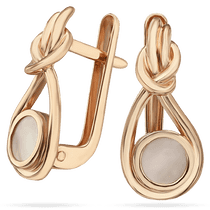 обзорное фото Золотые серьги с перламутром 035244 Золотые серьги с перламутром обзорное фото Золотые серьги с перламутром 035244  Золотые серьги с перламутром