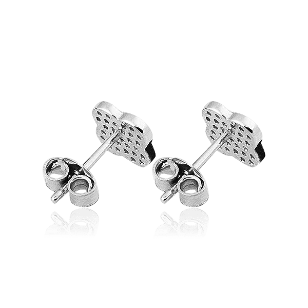 Золоті сережки-цвяшки з фіанітами "Конюшина" 028415 детальне зображення ювелірного виробу Золоті сережки-цвяшки з фіанітами "Конюшина" 028415 детальне зображення ювелірного виробу