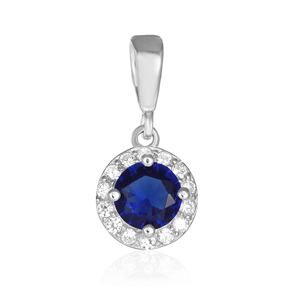 Серебряный кулон с фианитами 024867 детальное изображение ювелирного изделия Серебряные подвески со вставками