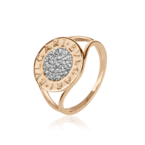 обзорное фото Золотое кольцо с фианитом 028217  Золотые кольца с фианитом