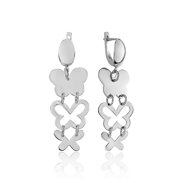 Серьги из серебра 925 пробы Бабочки 034860 детальное изображение ювелирного изделия Серебряные серьги Серьги из серебра 925 пробы Бабочки 034860 детальное изображение ювелирного изделия Серебряные серьги