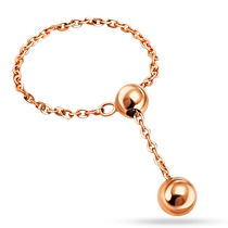 обзорное фото Золотое кольцо-цепочка с шариком 040066 Золотые кольца без вставок обзорное фото Золотое кольцо-цепочка с шариком 040066  Золотые кольца без вставок