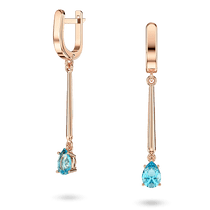 обзорное фото Золотые серьги-подвески с топазом огранки груша на английской застежке 041134 Золотые серьги с топазом обзорное фото Золотые серьги-подвески с топазом огранки груша на английской застежке 041134  Золотые серьги с топазом