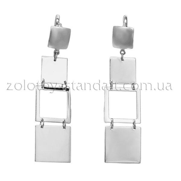 Серебряные серьги 400032С детальное изображение ювелирного изделия Серебряные серьги без вставок Серебряные серьги 400032С детальное изображение ювелирного изделия Серебряные серьги без вставок