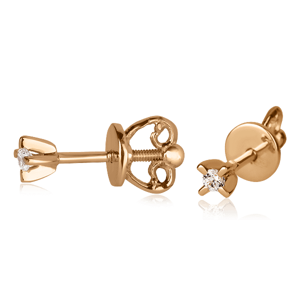 Золотые серьги-пуссеты с фианитом 026507 детальное изображение ювелирного изделия Золотые серьги пуссеты Золотые серьги-пуссеты с фианитом 026507 детальное изображение ювелирного изделия Золотые серьги пуссеты