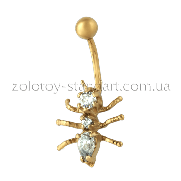 Золотий пірсинг Павук 1,4,0619 детальне зображення ювелірного виробу Золотий пірсинг Павук 1,4,0619 детальне зображення ювелірного виробу