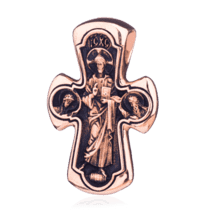обзорное фото Православный крест с чернением 024637  Золотые крестики православные