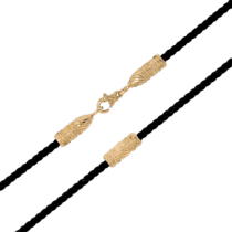 обзорное фото Мужской ювелирный шнурок с золотом 036538  Шнурки с золотом